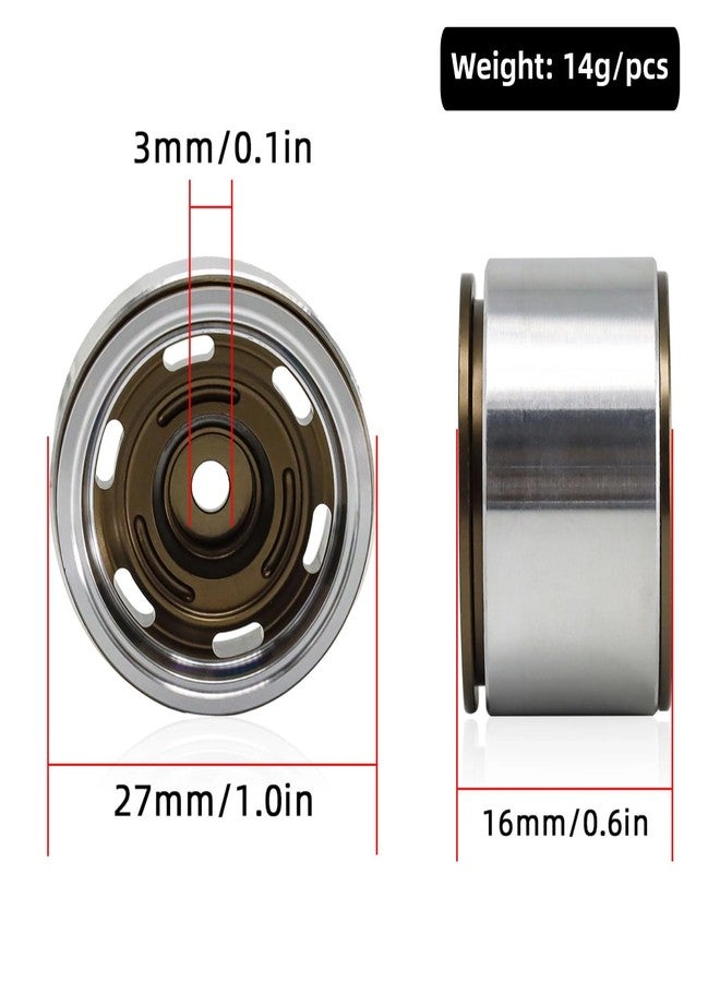Gueiddi 1.0 beadlock Wheels, 4 pcs Aluminum RC Rim Set Wheel Hub for 1/18，1/24 RC Crawler TRX4M AX24 SCX24 FCX2 (Four Hole Model-Black) - Image 3